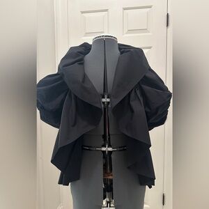 Ryu Black Cotton Ruffle Jacket/Shrug , sz M